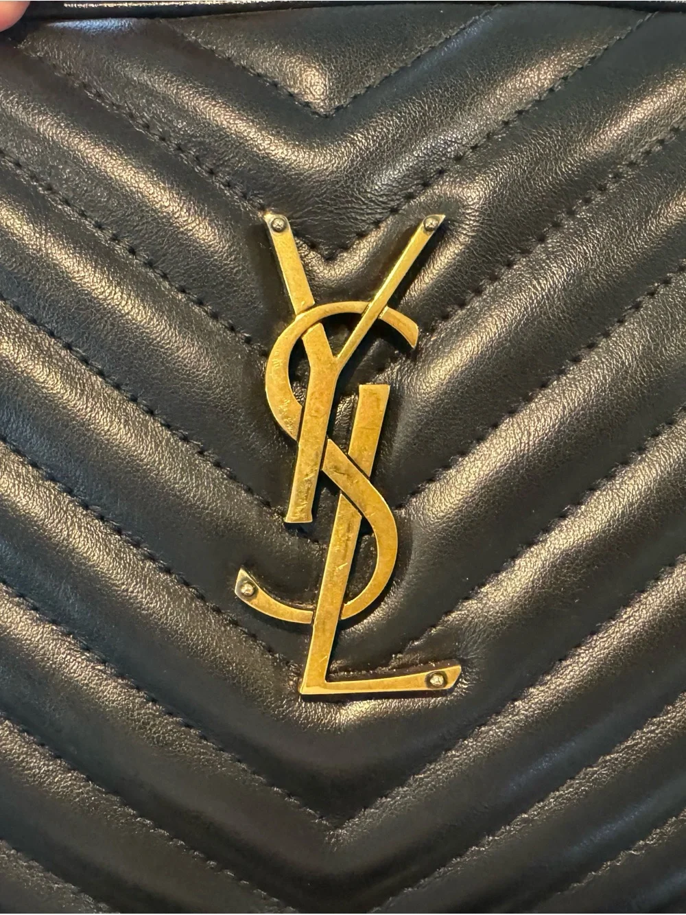 Saint Laurent Black Quilted Camera Crossbody with Gold YSL Logo and Tassel - Picture 12 of 13